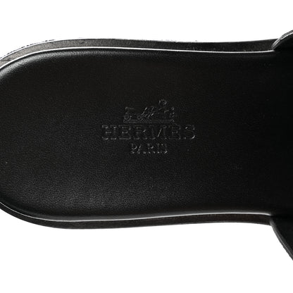 Hermes Calfskin Suede Eze 30 Sandals 36 Black 6 of 9