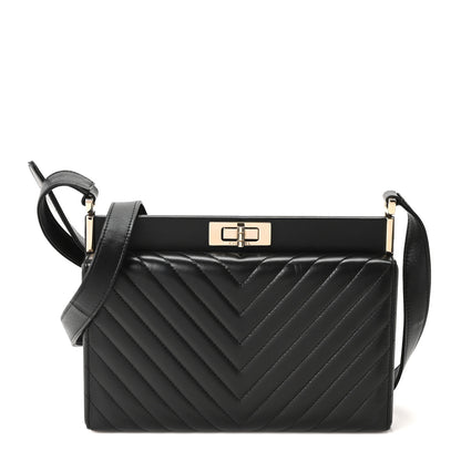 Chanel Lambskin Chevron Reissue Quilted Clutch Bag Black 1 of 10
