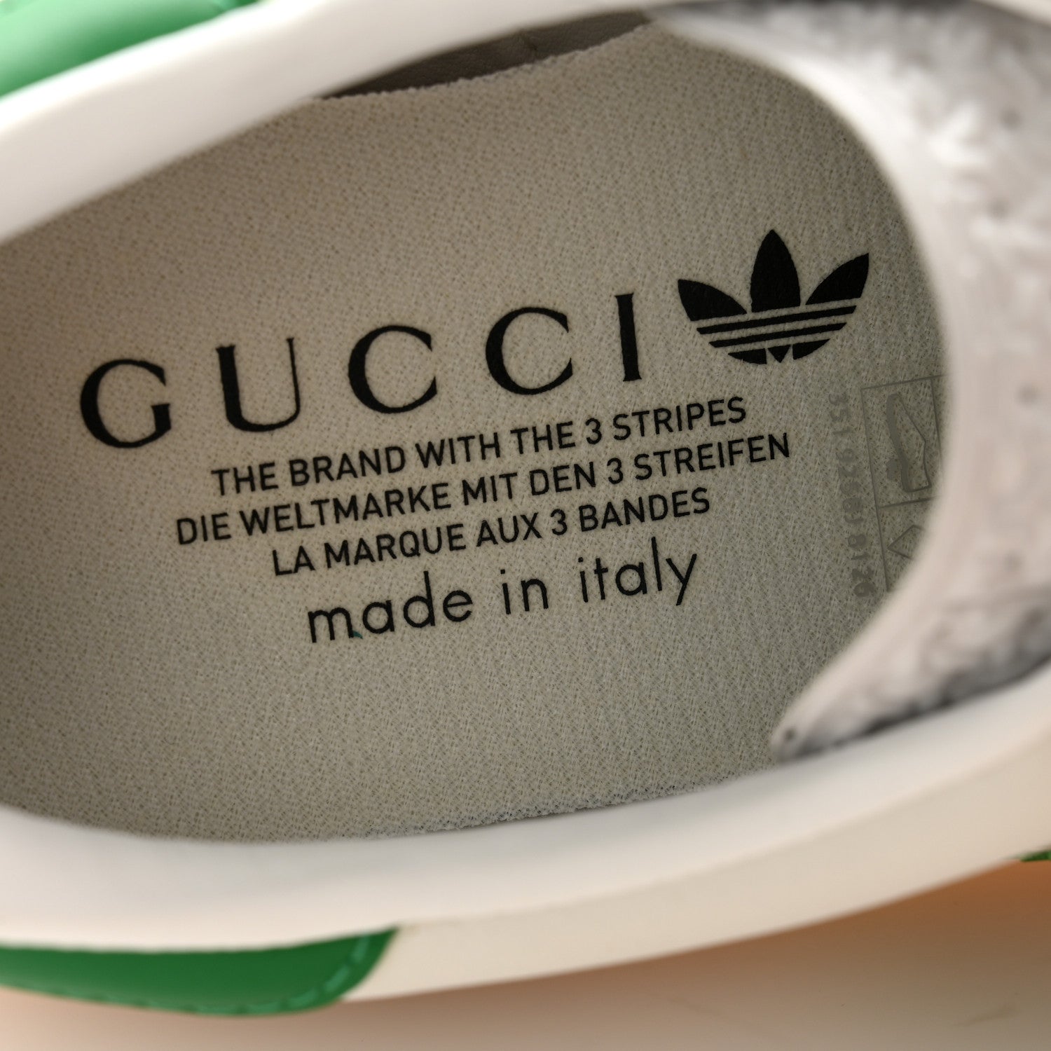 Gucci X ADIDAS Suede Madeira Demetra Mens Gazelle Sneakers 7.5 Oatmeal White New Shamarock Hibiscus Red 6 of 9