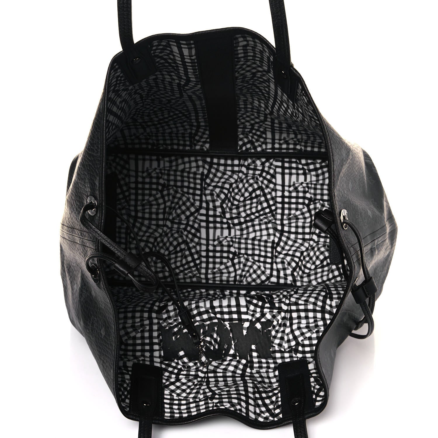 MCM Visetos Large Liz Reversible Shopper Tote Black 6 of 19