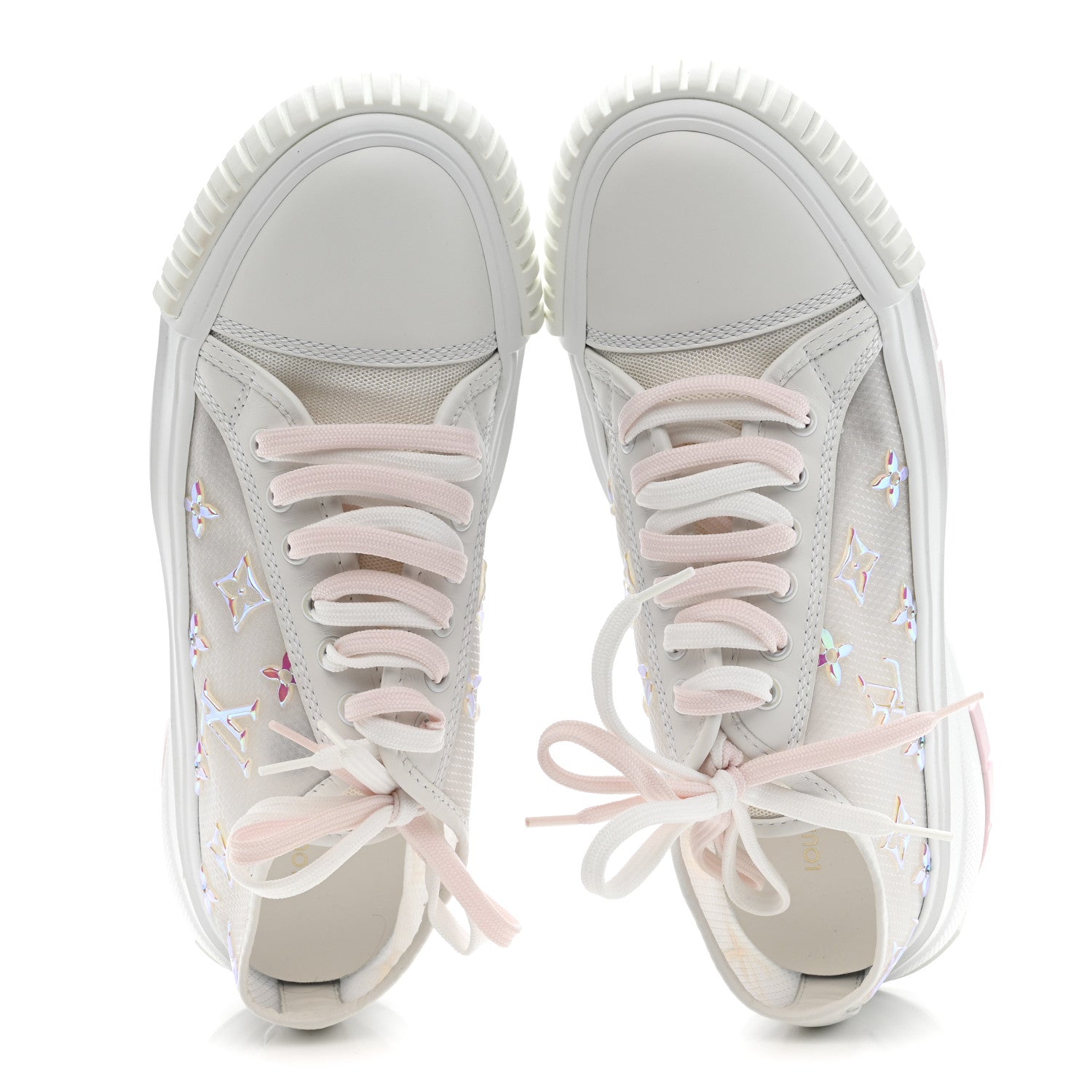 Louis Vuitton Iridescent Technical Mesh Monogram LV Squad Low Top Sneakers 38.5 Rose Clair 7 of 9