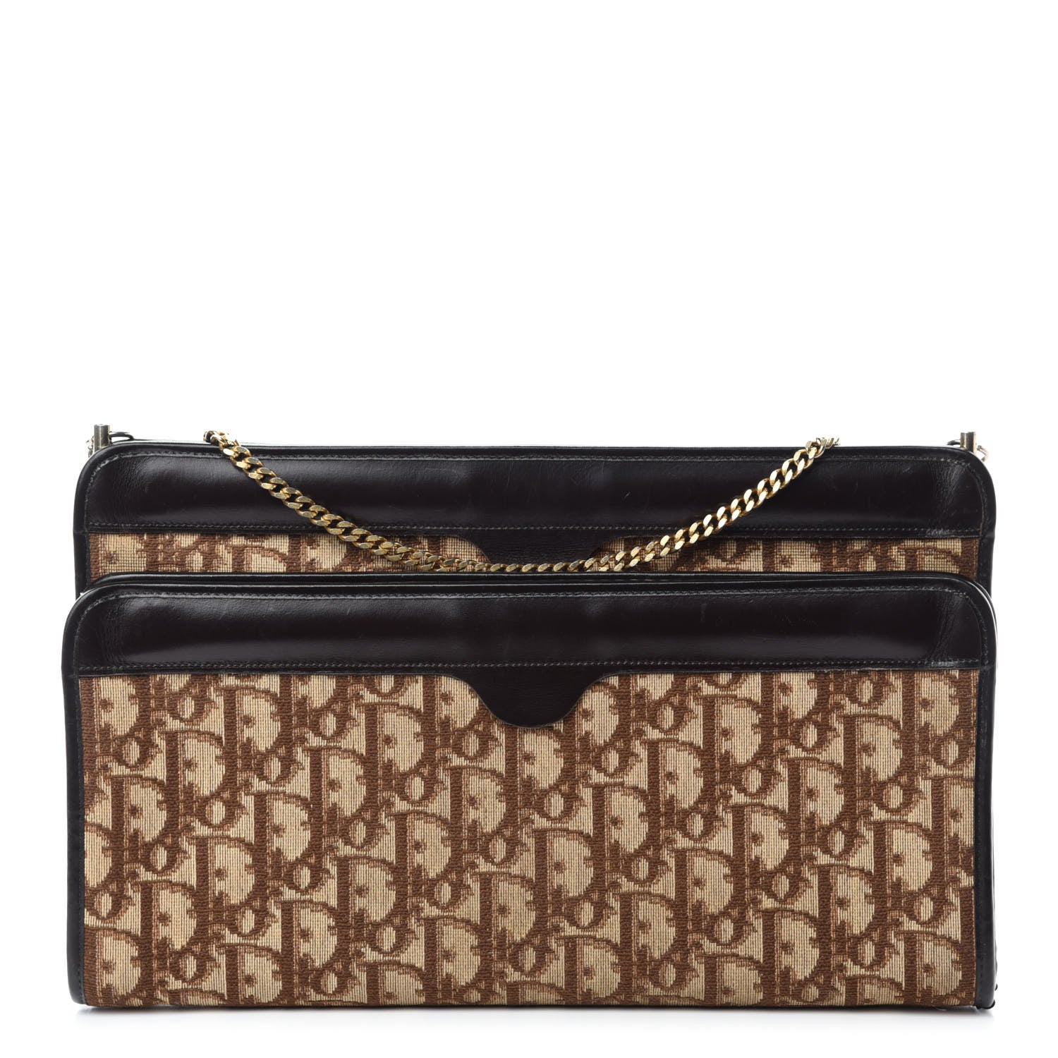 Christian Dior Monogram Chain Clutch Brown 1 of 14
