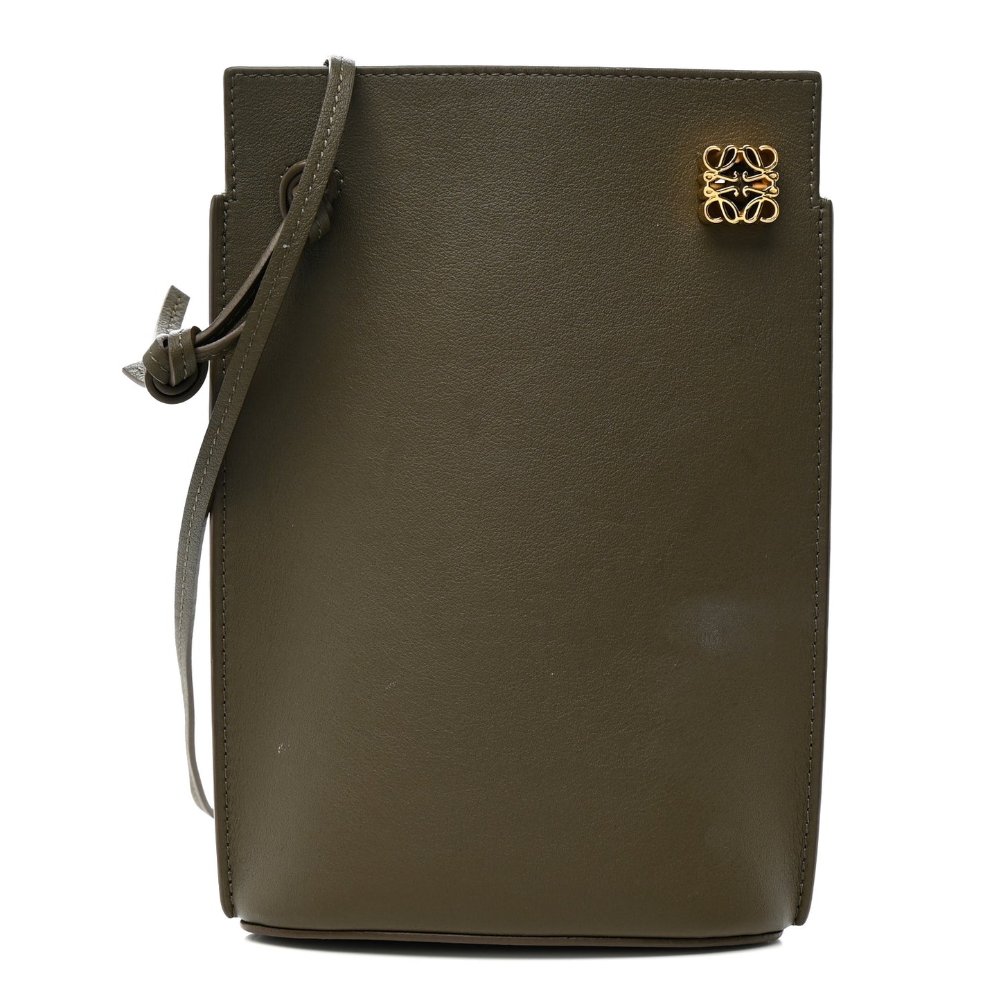 Smooth Calfskin Dice Pocket  Khaki Green