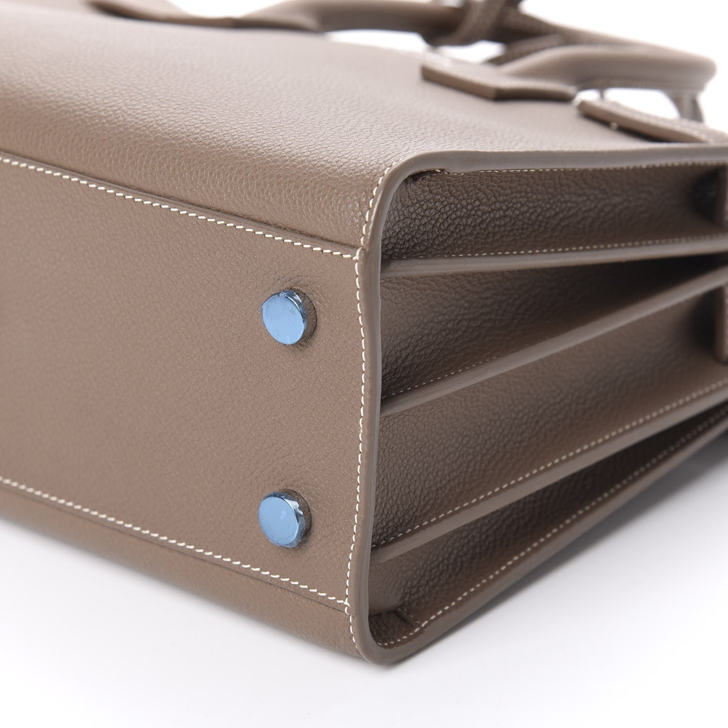 Saint Laurent Grained Calfskin Topstich Baby Sac De Jour Taupe 7 of 9