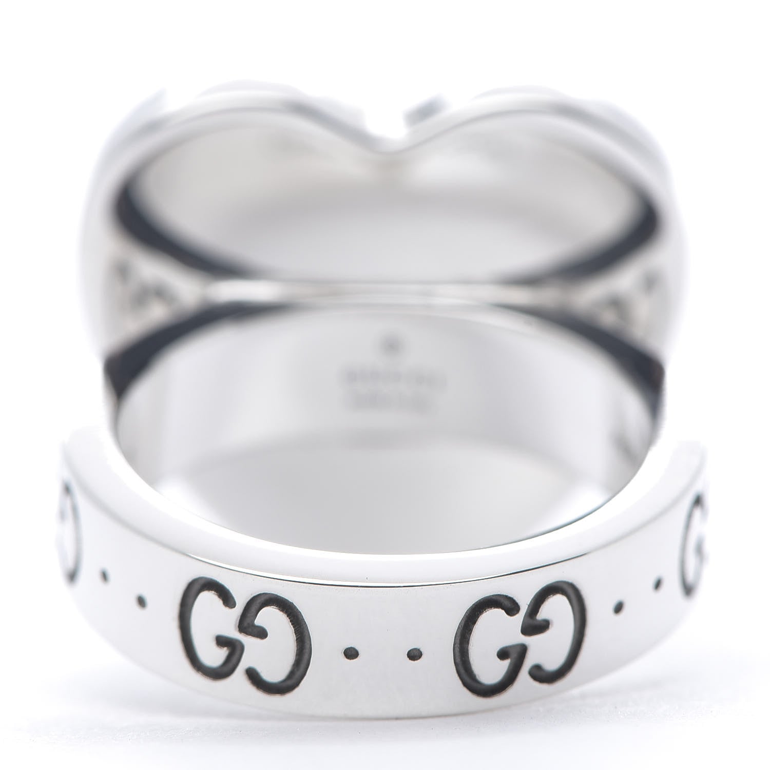Gucci Sterling Silver Heart 25 Ring 52 6 3 of 4