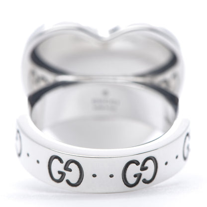 Gucci Sterling Silver Heart 25 Ring 52 6 3 of 4