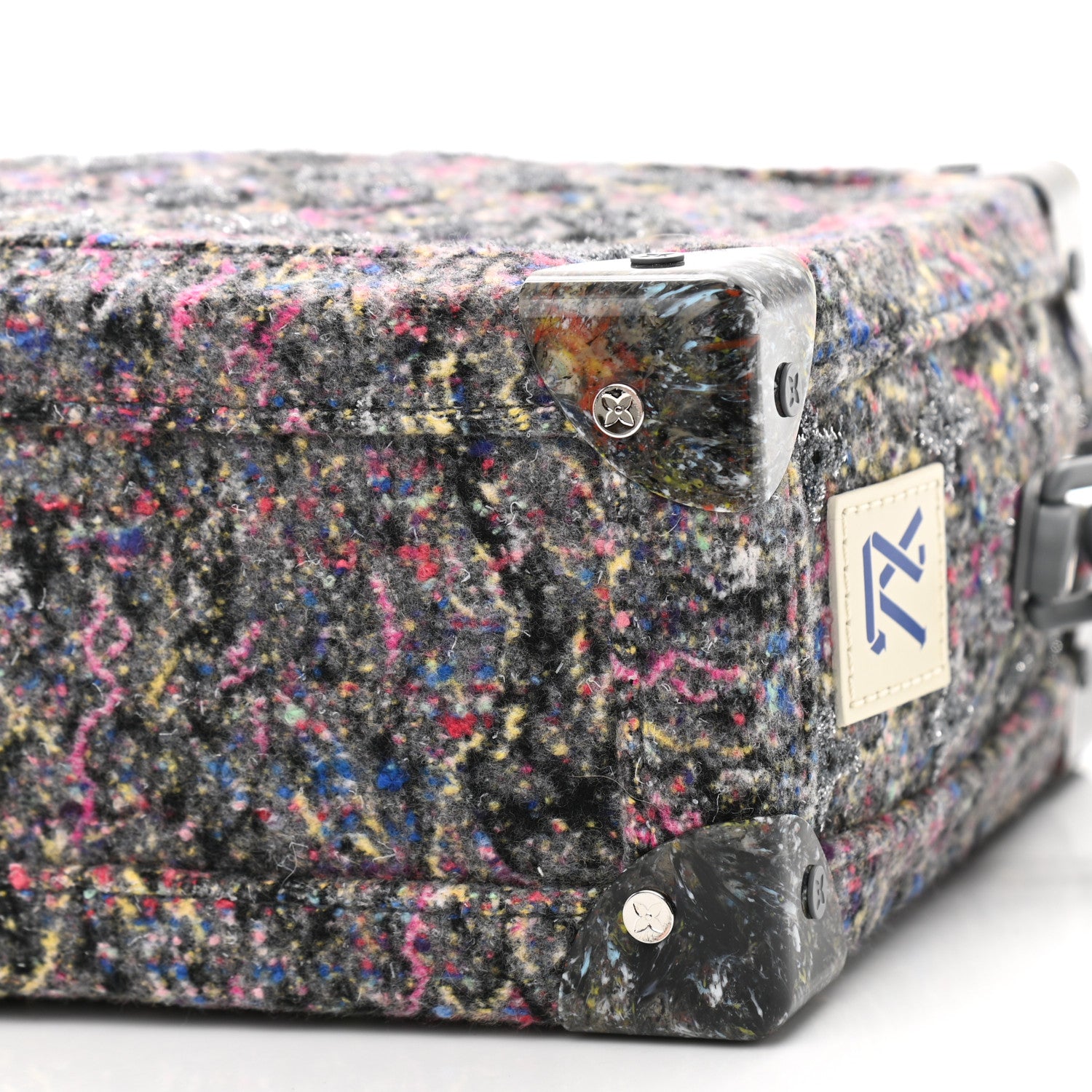 Louis Vuitton Wool Cotton Monogram Jacquard Embroidered LV Felt Soft Trunk Gris 10 of 10