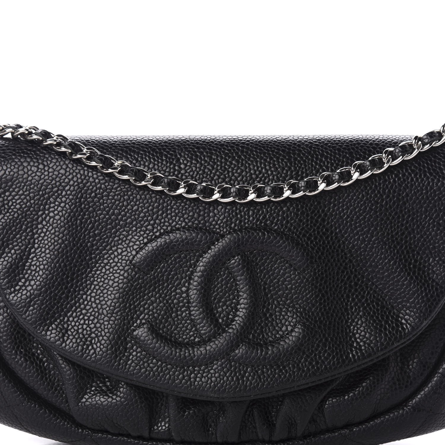 Chanel Caviar Half Moon Wallet On Chain WOC Black 11 of 11
