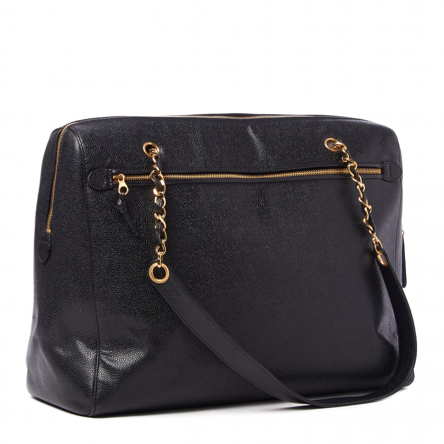 Caviar Large CC Shoulder Bag Black