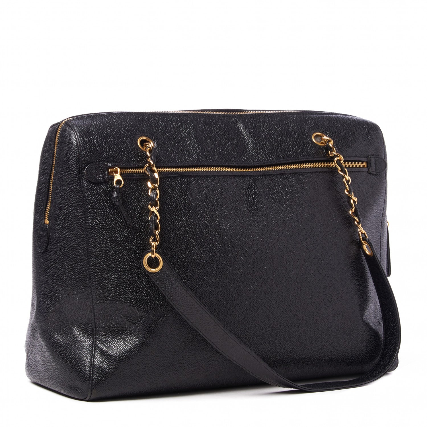 Chanel Caviar Large CC Shoulder Bag Black 2 of 9