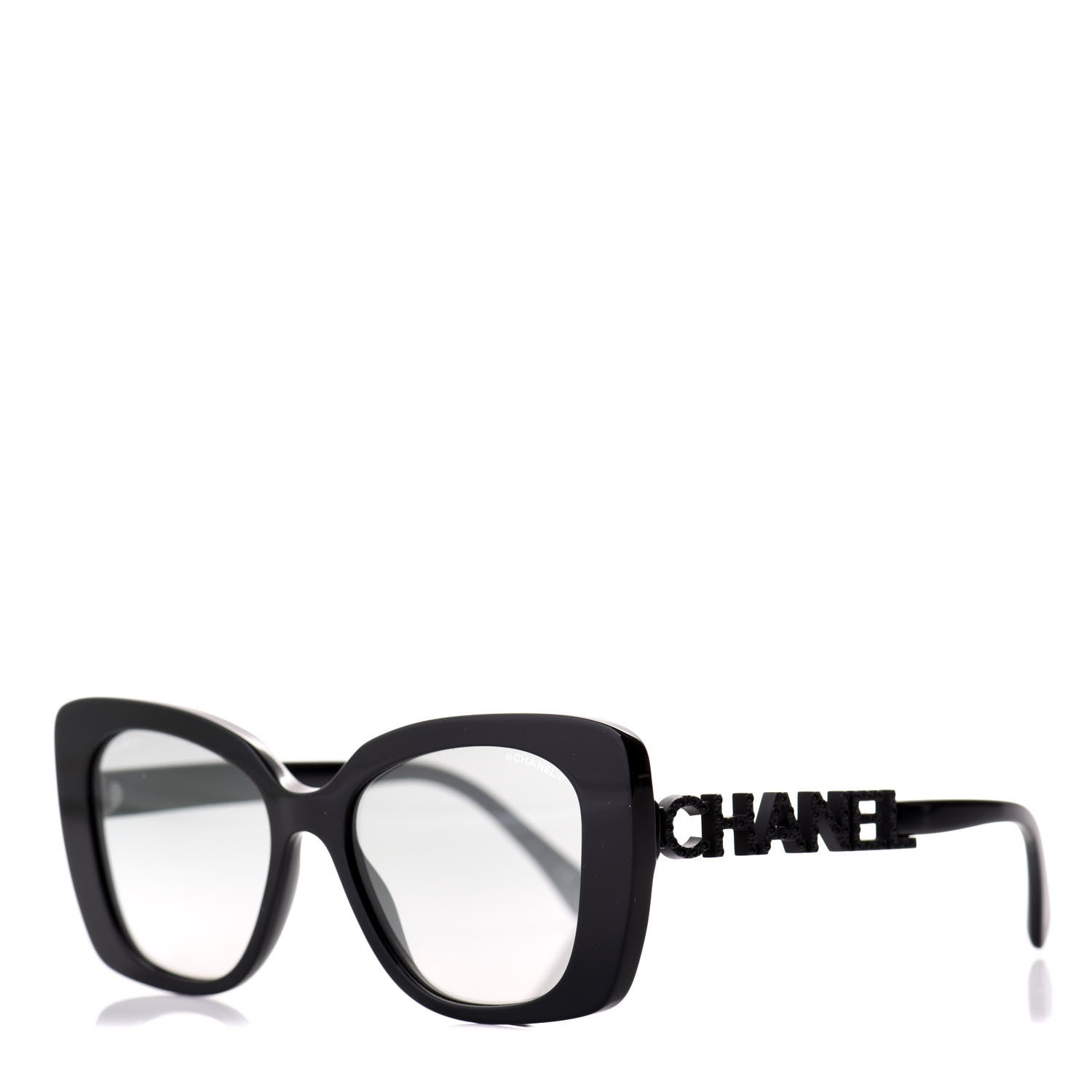 Chanel Acetate Strass Square Sunglasses 5422 Black 1 of 9