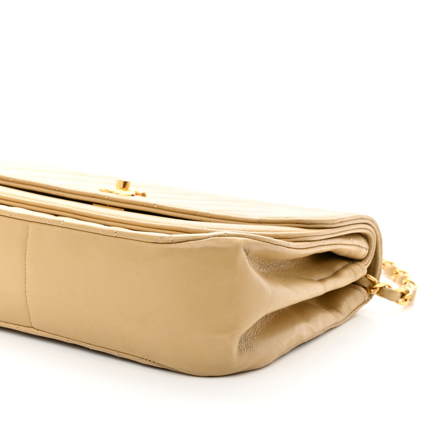 Chanel Lambskin Quilted Medium Single Flap Beige 10 of 12
