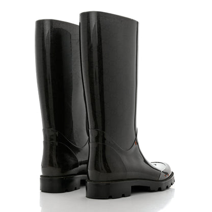 Gucci Rubber Monogram Rain Boots 36 Black 4 of 10