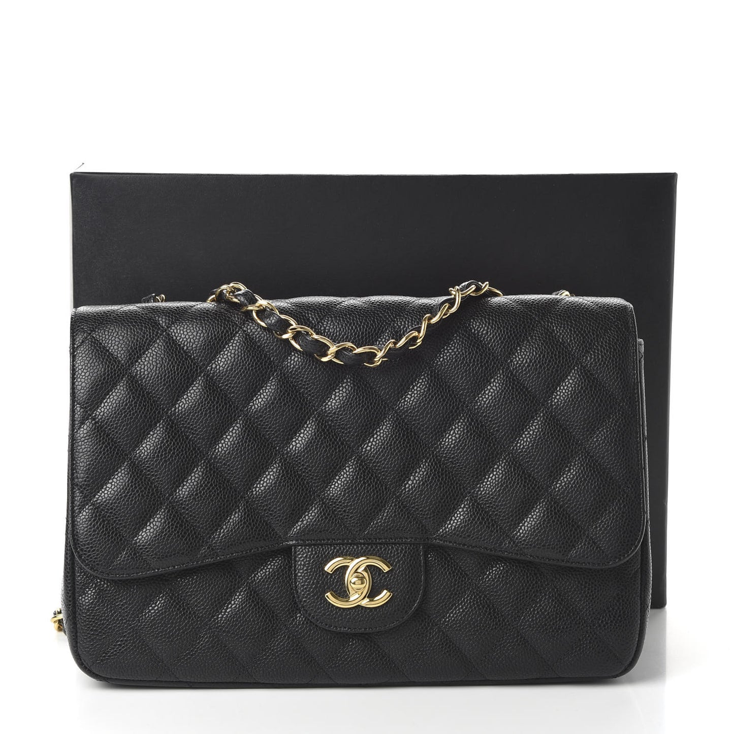 Caviar Quilted Jumbo Single Flap Black