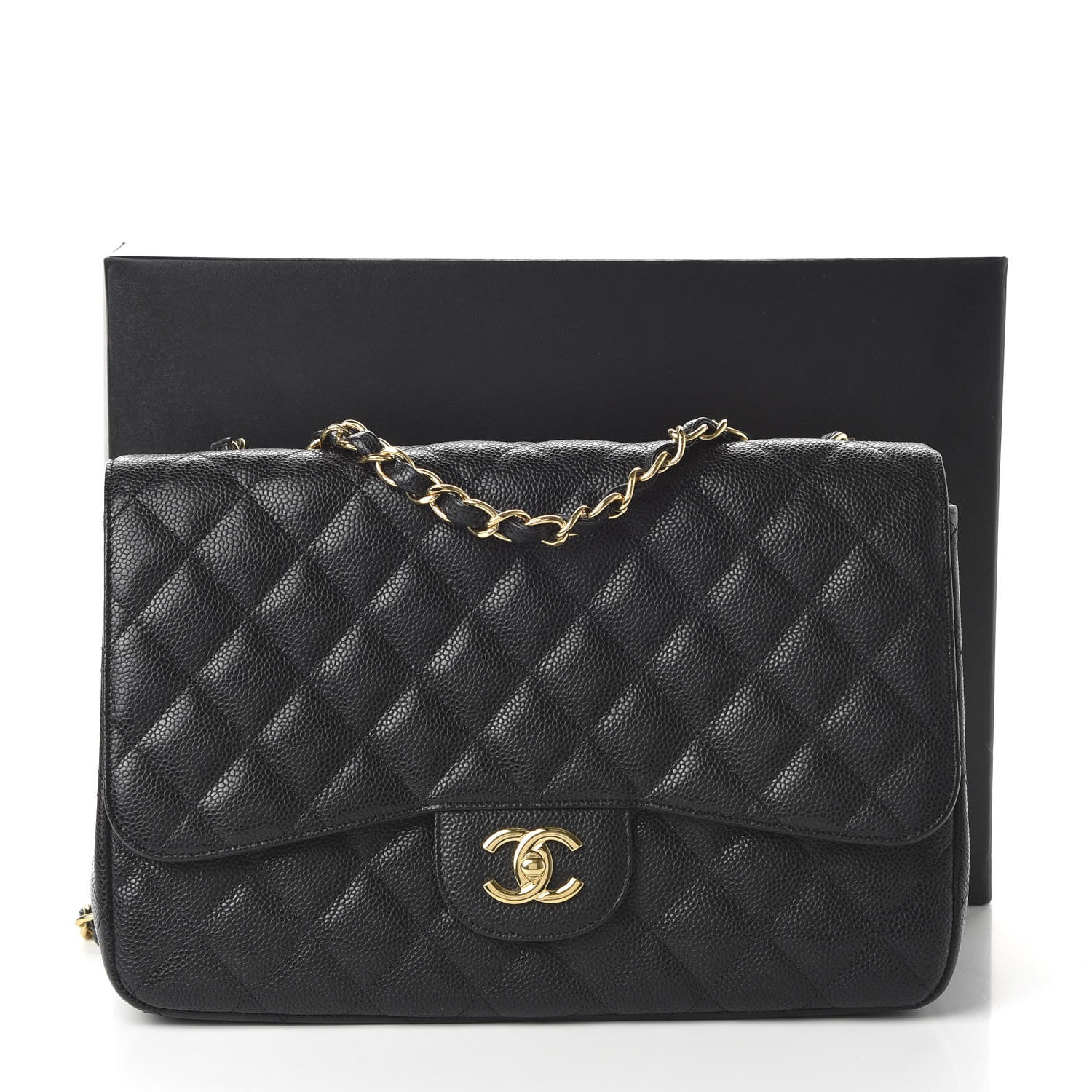 Chanel Caviar Quilted Jumbo Single Flap Black 11 of 11