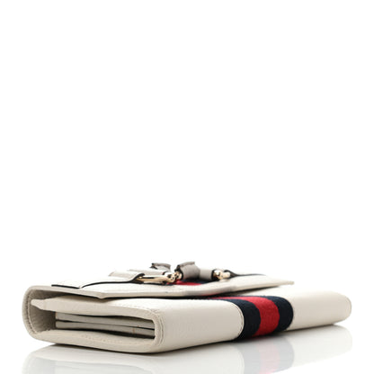 Gucci Calfskin Horsebit Web Continental Wallet White 4 of 10
