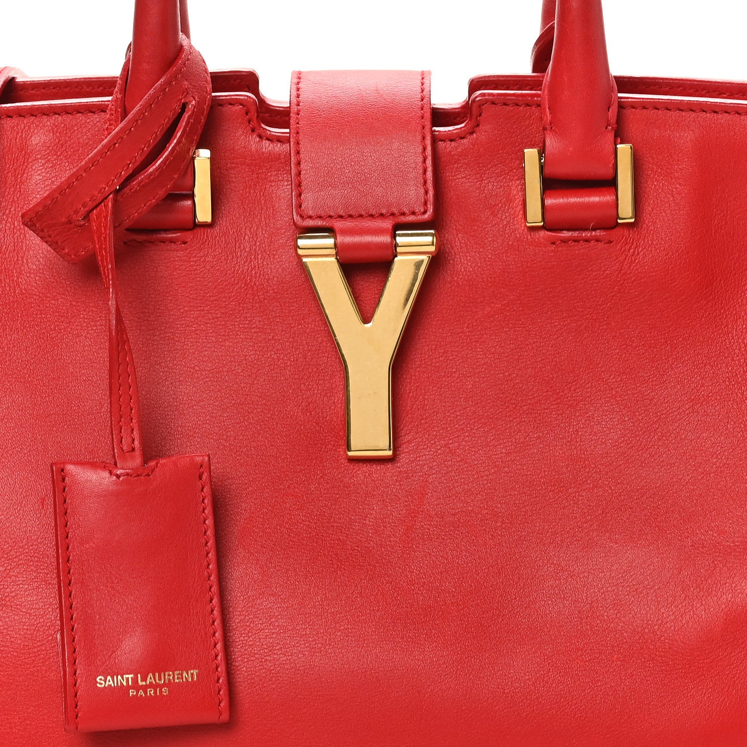 Saint Laurent Calfskin Small Classic Y Cabas Red 7 of 10