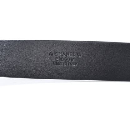 Chanel Calfskin CC Chain Logo Belt 90 36 Black 3 of 11
