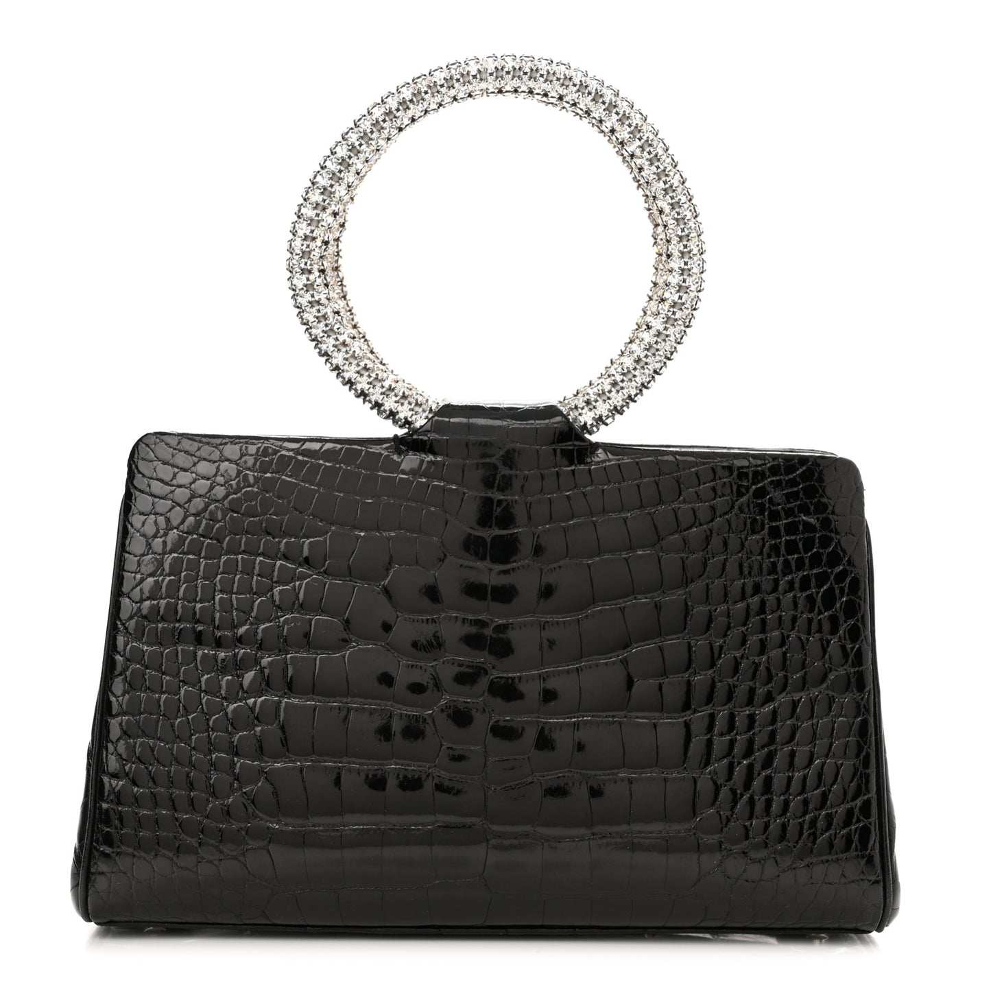 Alligator Crystal Evening Bag Black