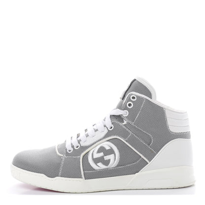Gucci Baling Fabric Nappa Moorea Interlocking G Mens High Top Sneakers 6 Great White White 1 of 8
