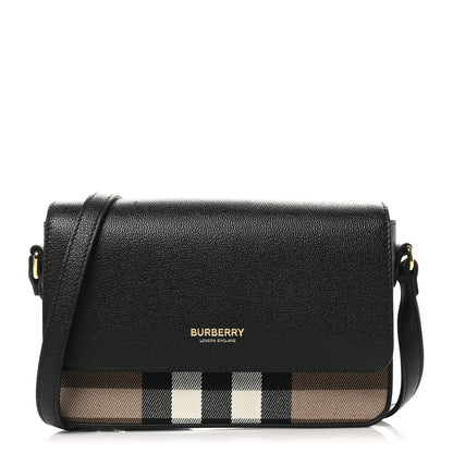 Burberry Grained Calfskin House Check Tartan Mix New Hampshire Black 1 of 8