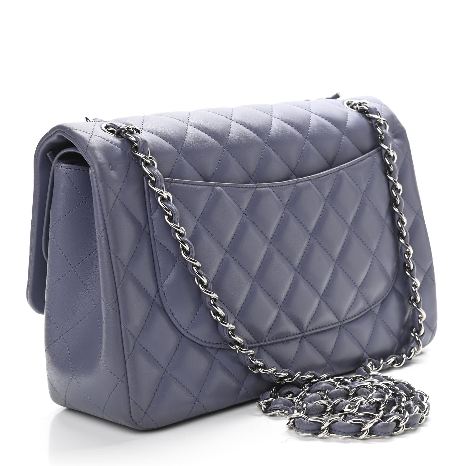 Chanel Lambskin Quilted Jumbo Double Flap Light Purple 3 of 11