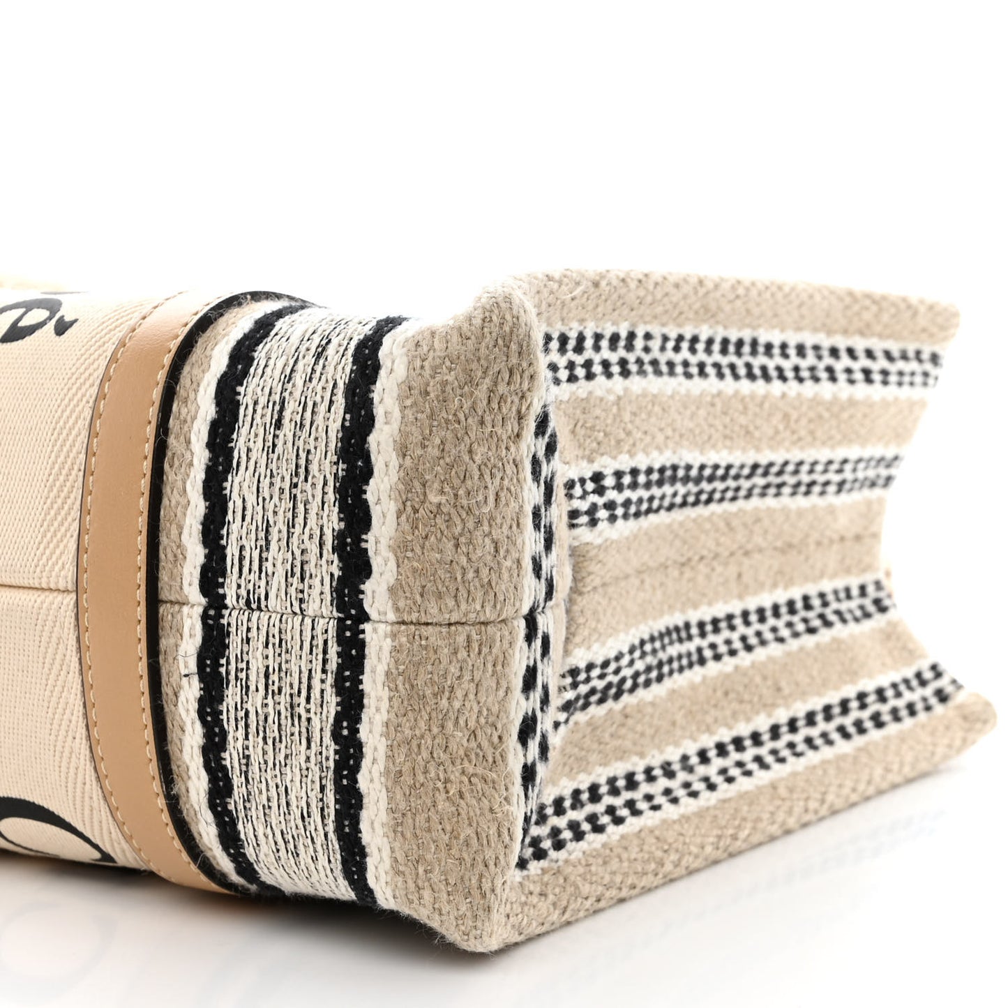 Knit Medium Woody Ribbon Tote Nude