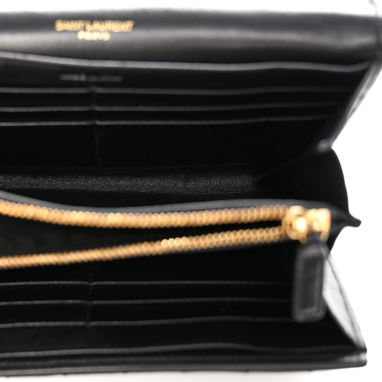 Saint Laurent Lambskin Matelasse Monogram Large Vicky Continental Wallet Black 5 of 14