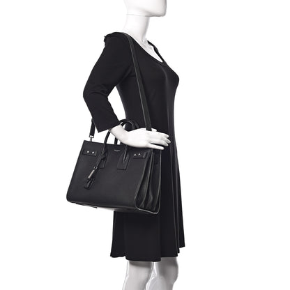 Saint Laurent Grained Calfskin Small Supple Sac De Jour Black 2 of 8