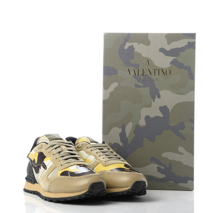 Valentino Garavani Nappa Suede Camouflage Mens Rockrunner Sneakers 41 Yellow Multicolor 10 of 10