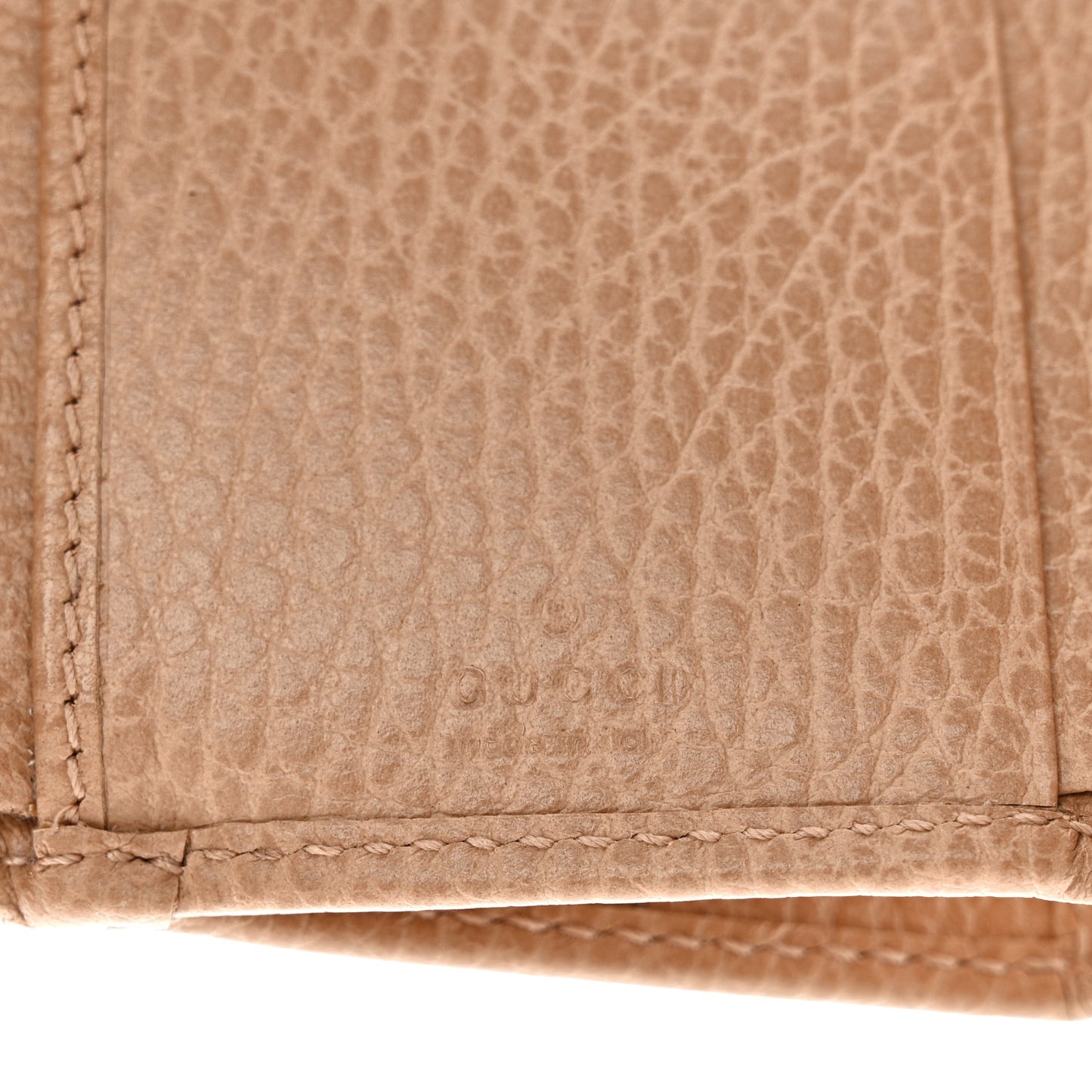 Dollar Calfskin Enamel Monochrome Medium GG Marmont Wallet Camelia