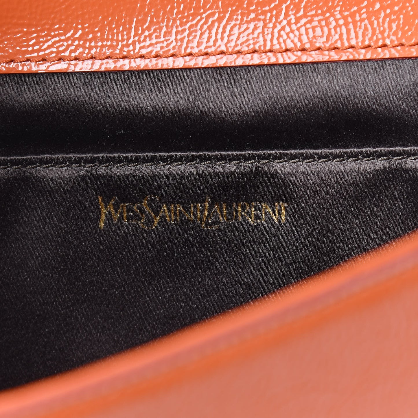 Textured Patent Monogram Large Belle De Jour Clutch Orange