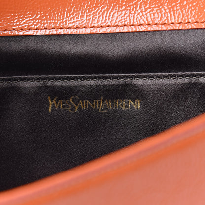 Saint Laurent Textured Patent Monogram Large Belle De Jour Clutch Orange 8 of 10