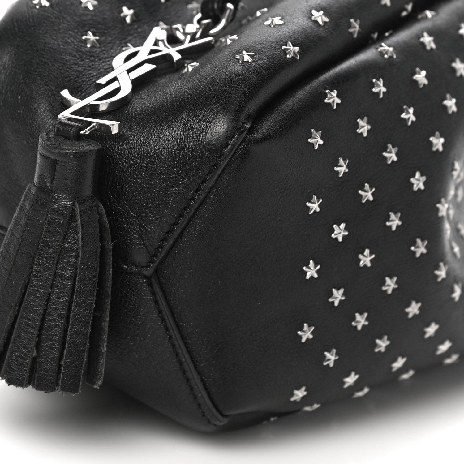 Saint Laurent Calfskin Star Studded Small Emmanuelle Bucket Bag Black 8 of 8