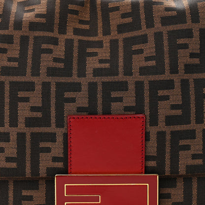 Fendi Zucca Enamel Big Forever Mama Baguette Tobacco Rosso 8 of 18