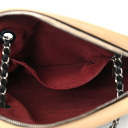 Chanel Calfskin Quilted Small Ballerine Camera Case Black Beige 5 of 14