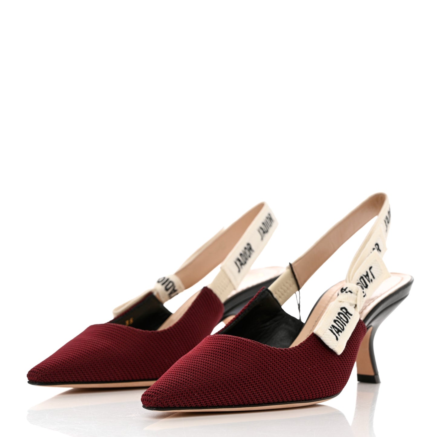 Technical Canvas Ribbon J Adior Slingback 65mm Pumps 35 Rouge Black