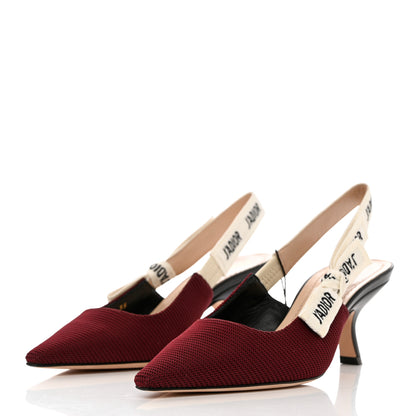 Christian Dior Technical Canvas Ribbon J Adior Slingback 65mm Pumps 35 Rouge Black 3 of 9