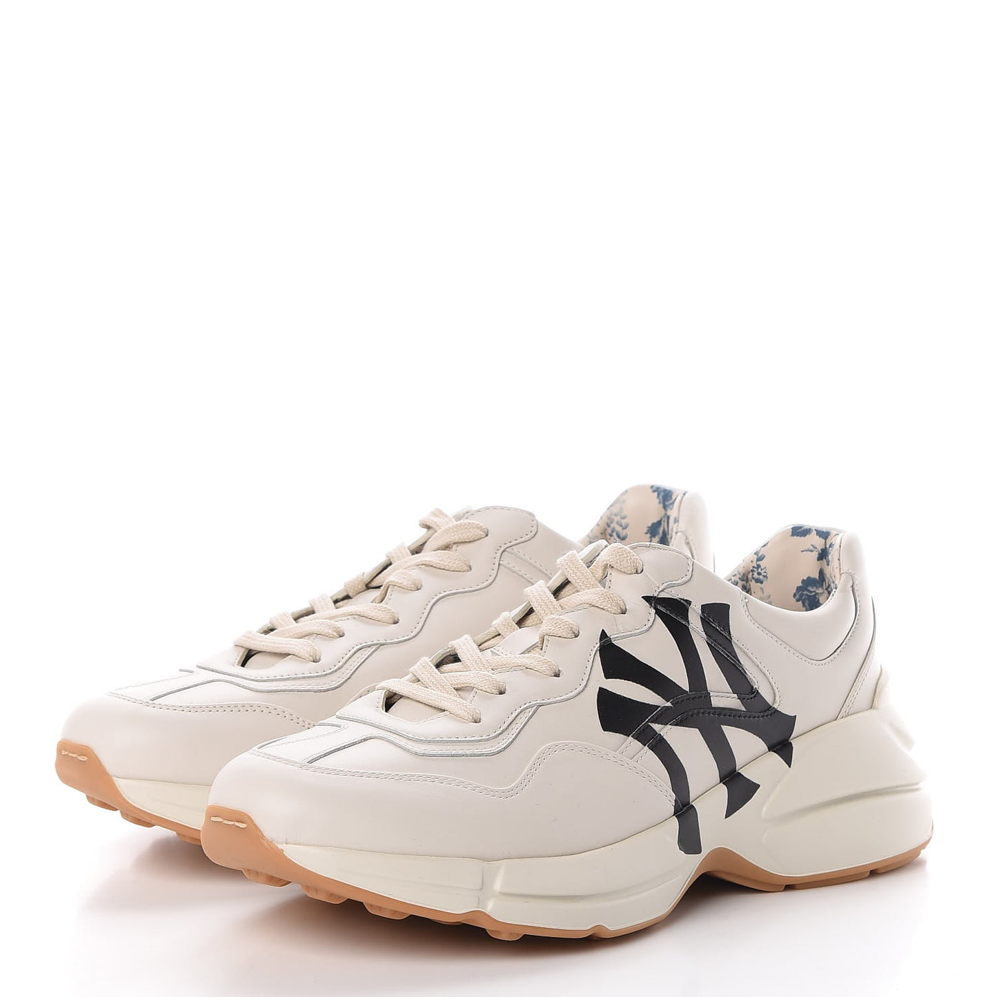 X MLB Calfskin NY Yankees Mens Rhyton Sneakers 8 Mystic White