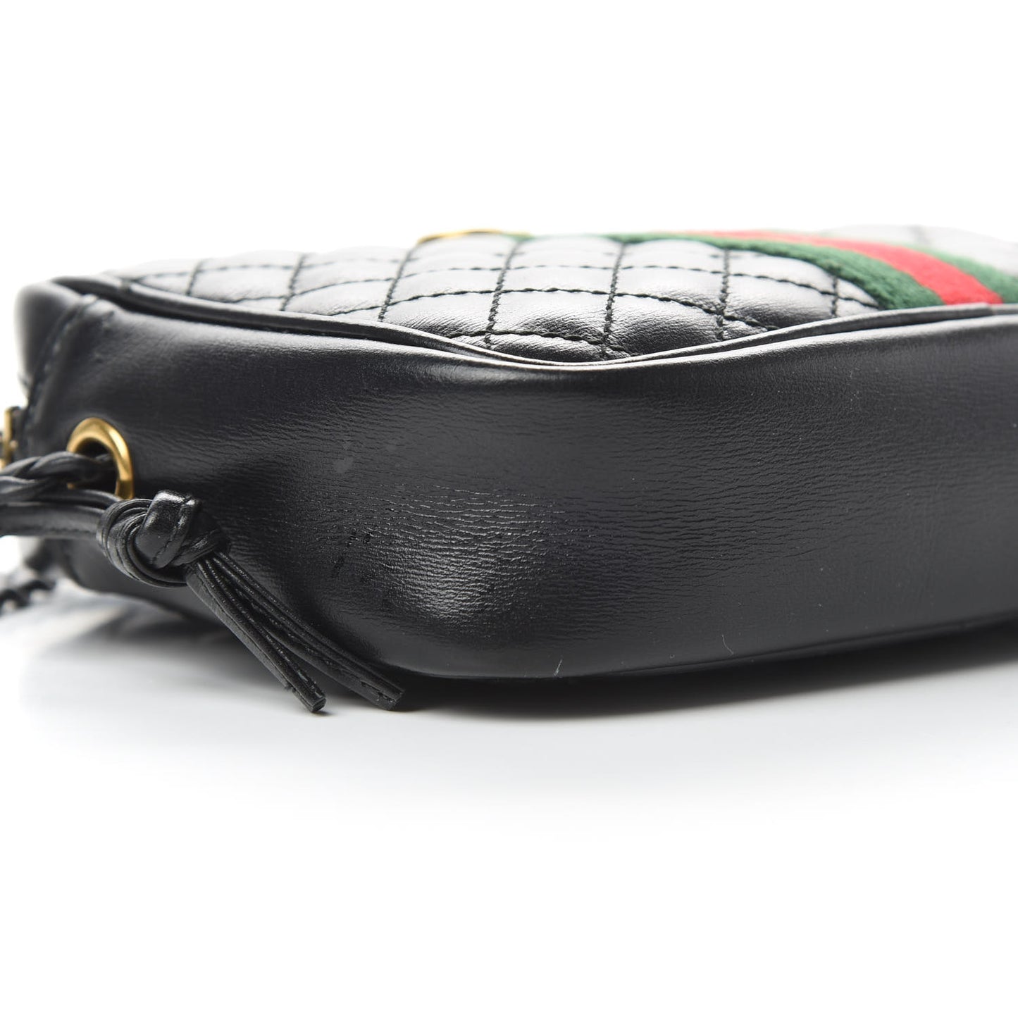 Calfskin Trapuntata Web Mini GG Shoulder Bag Black
