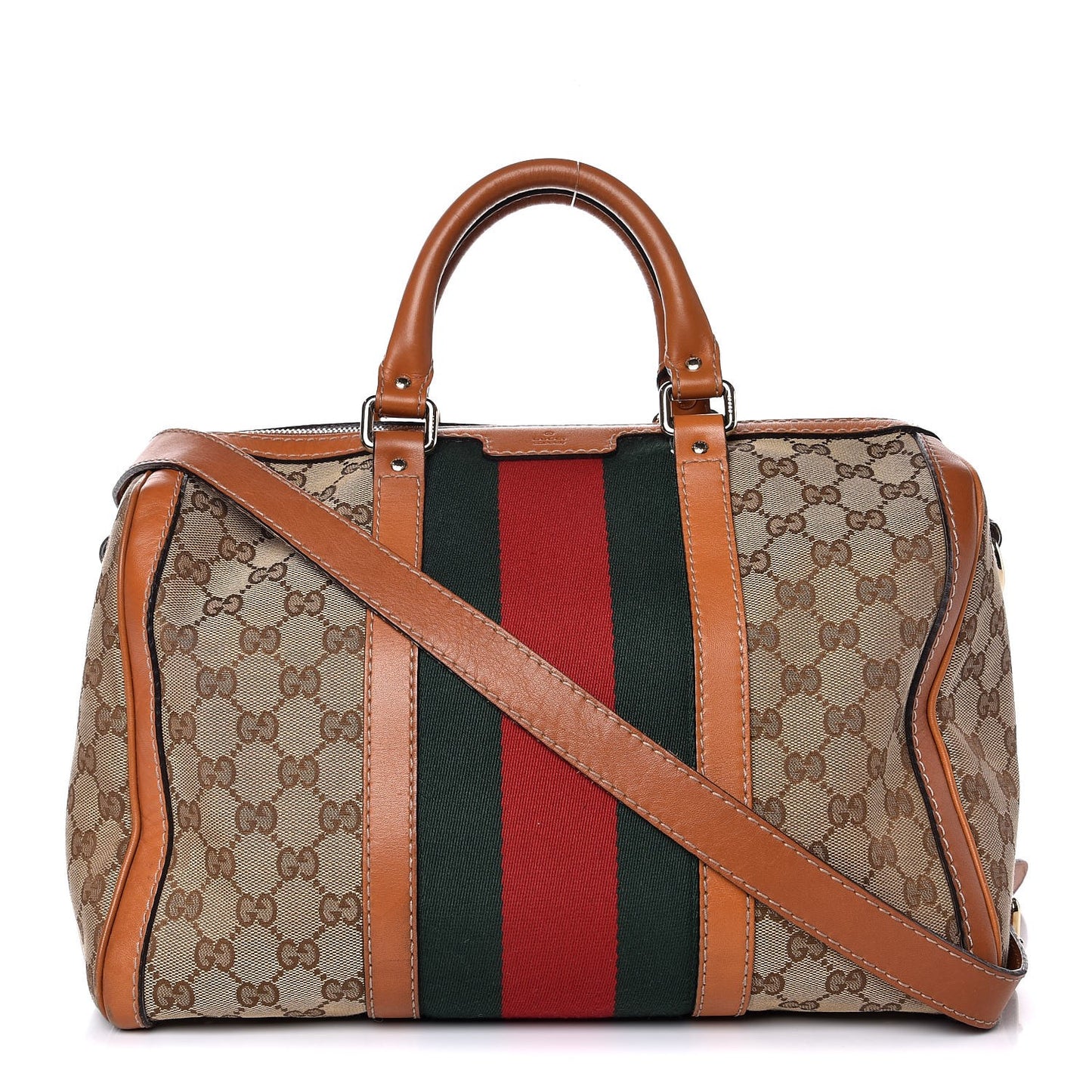 Monogram Vintage Web Medium Boston Tobacco