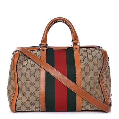 Gucci Monogram Vintage Web Medium Boston Tobacco 1 of 18