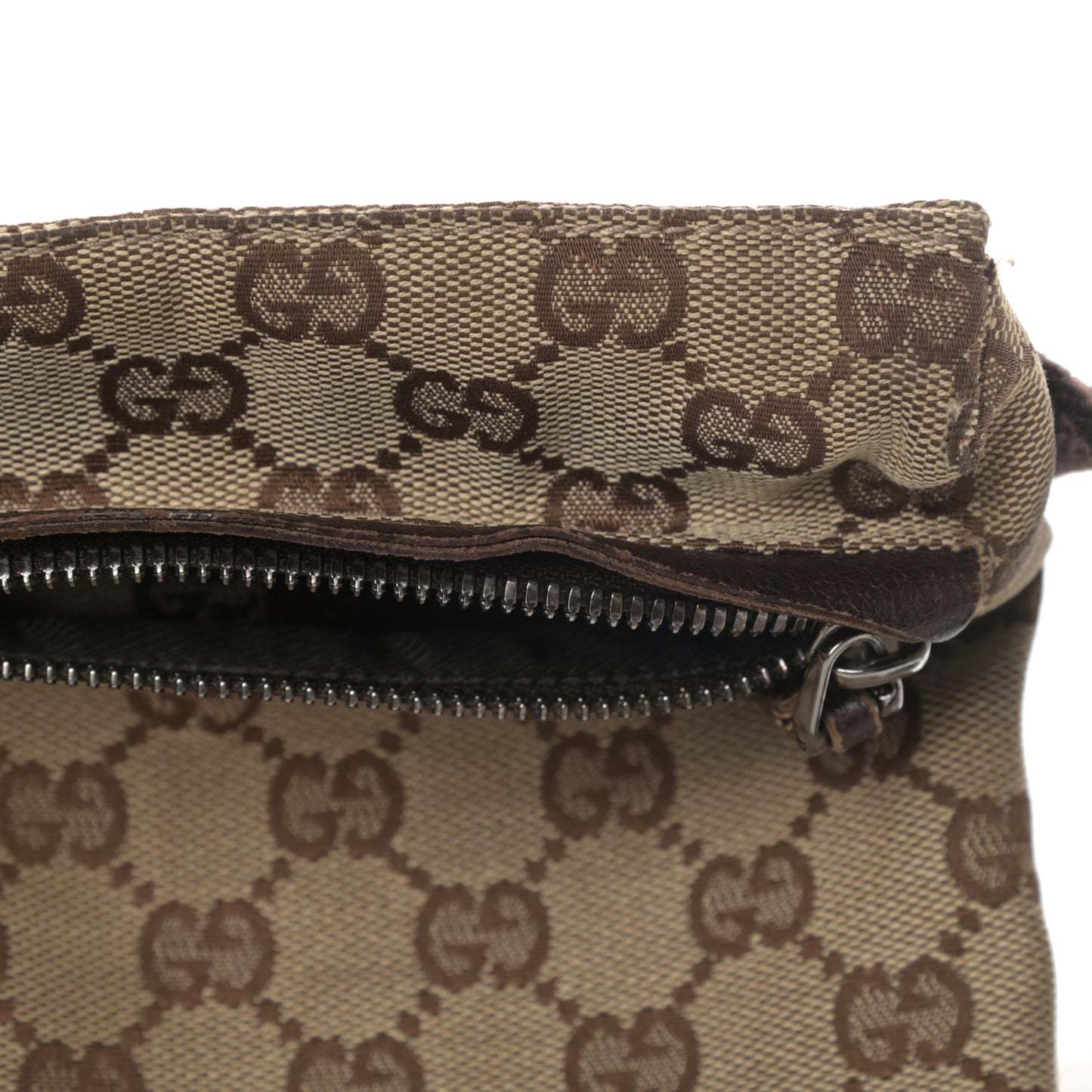 GG Monogram Double Pocket Belt Bag Dark Brown