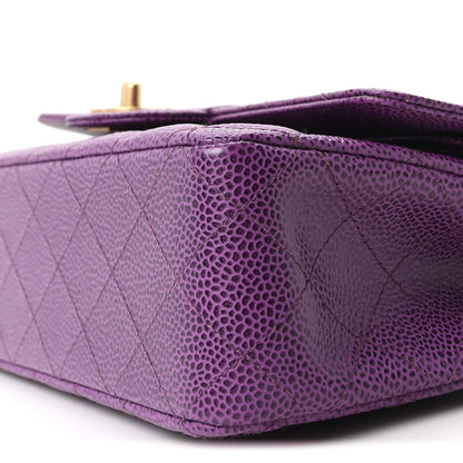 Chanel Caviar Quilted Medium Double Flap Purple 10 of 10