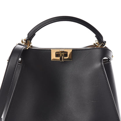 Fendi Vitello Tahiti Burro Medium Peekaboo Iconic Essentially Satchel Black Corda 8 of 10