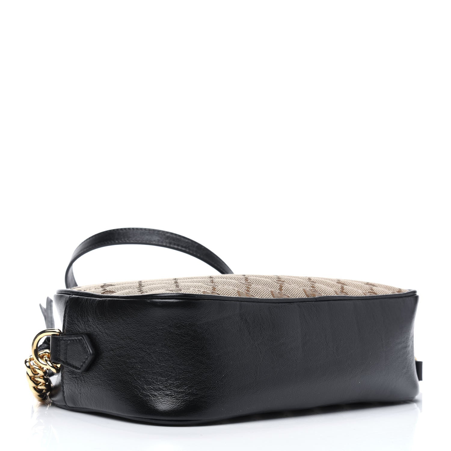 Gucci Monogram Matelasse Diagonal Small GG Marmont Chain Shoulder Bag Beige Black 4 of 11