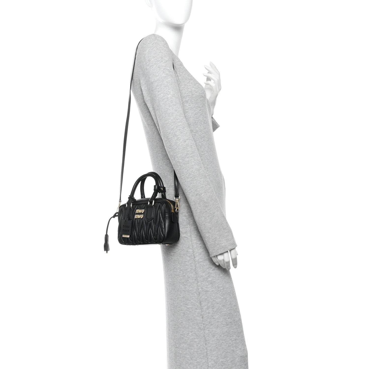 Miu Miu Nappa Matelasse Small Arcadie Black 2 of 9