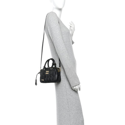 Miu Miu Nappa Matelasse Small Arcadie Black 2 of 9