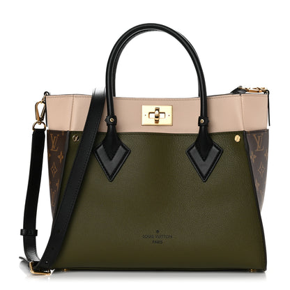 Louis Vuitton Calfskin Monogram On My Side MM Laurier Green Toffee Latte Beige 1 of 11