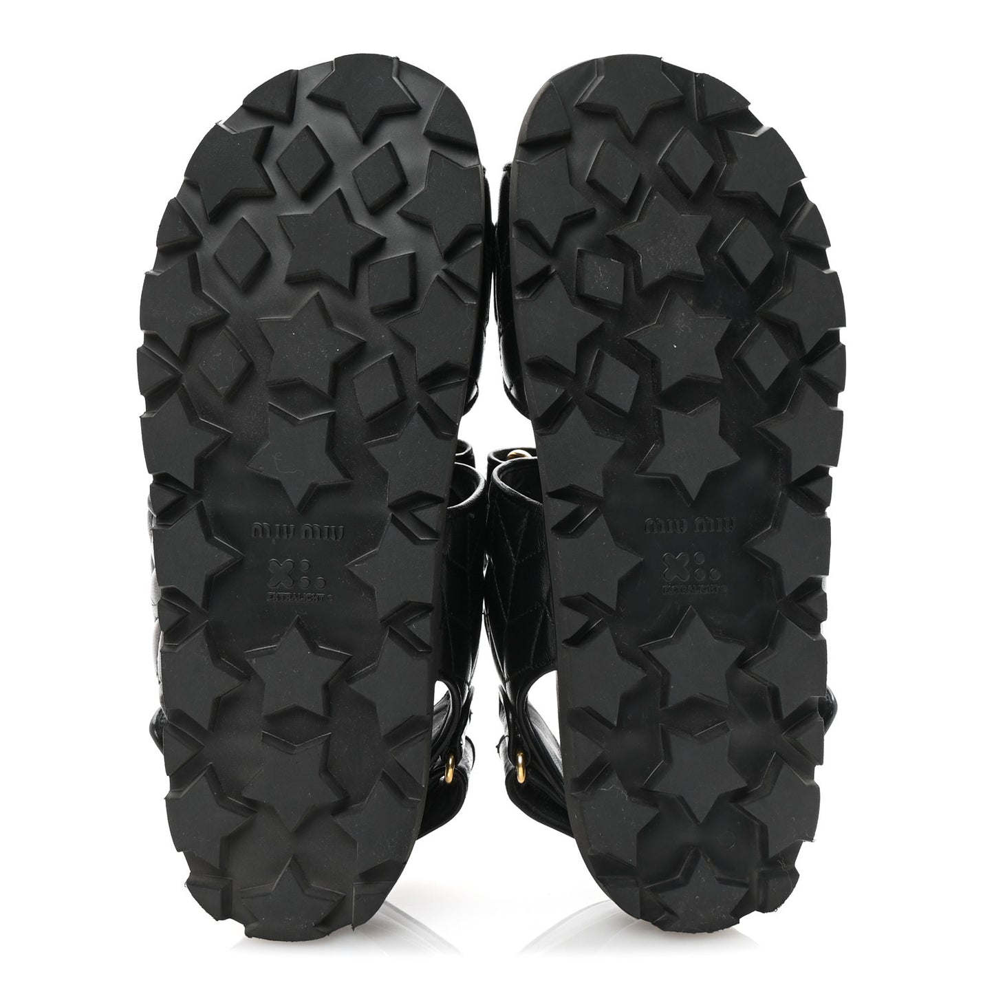 Nappa Matelasse Sporty Sandals 39 Black